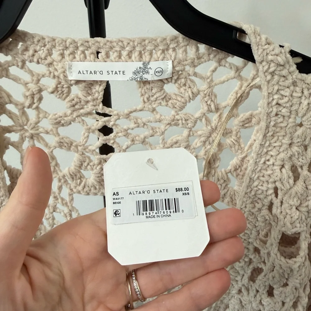 Altar'd State Beige Crochet Cardigan - Picture 6 of 8